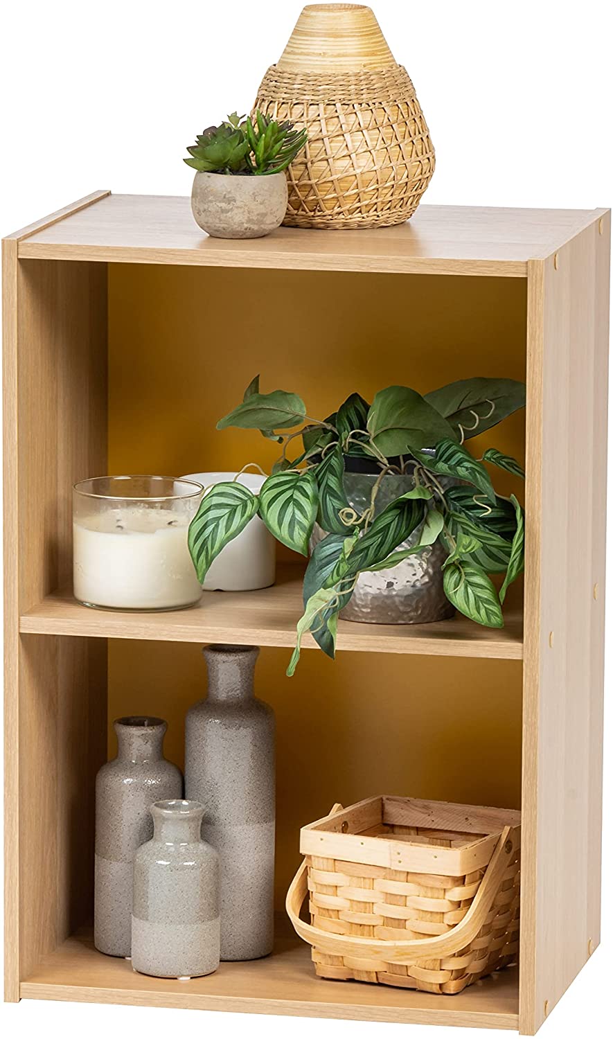 Bookshelf: Modern 2 Tier Shelf Small Bookcase