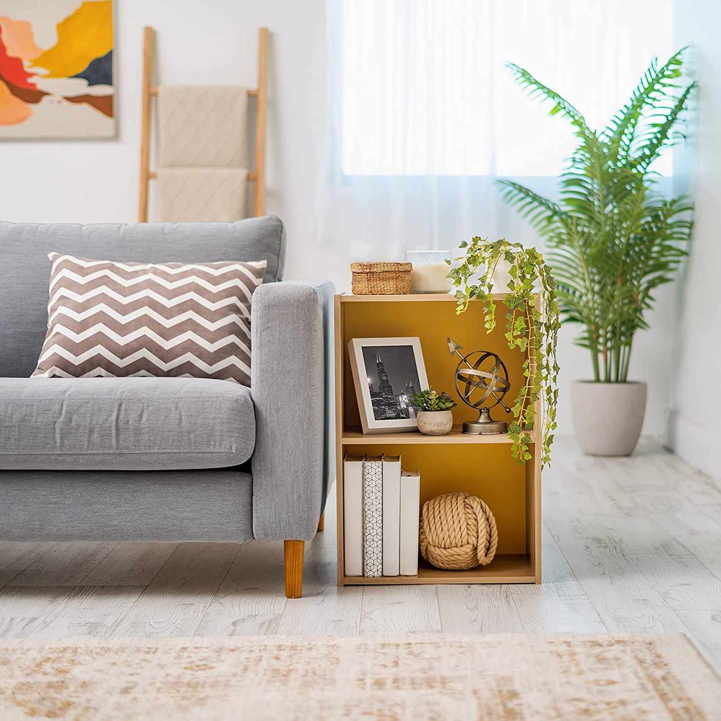 Bookshelf: Modern 2 Tier Shelf Small Bookcase