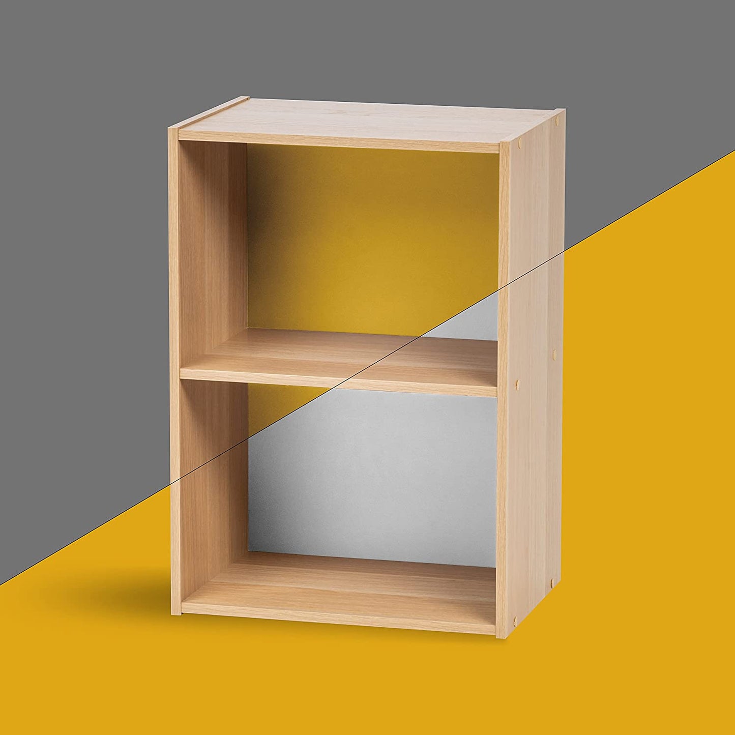 Bookshelf: Modern 2 Tier Shelf Small Bookcase