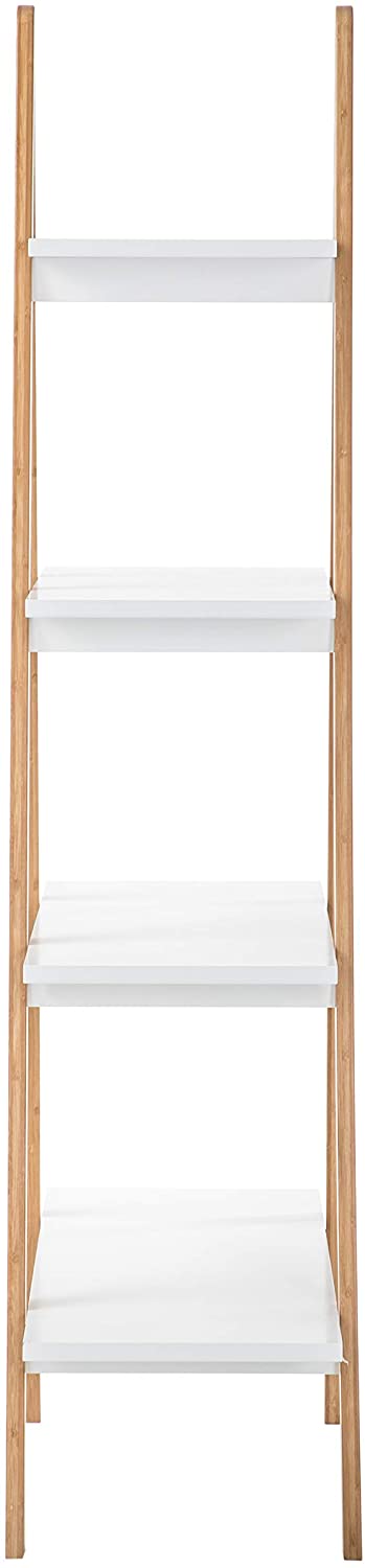 Bookshelf: Natural Bamboo and MDF Shelving, 4-Tier A-Frame Bookcase