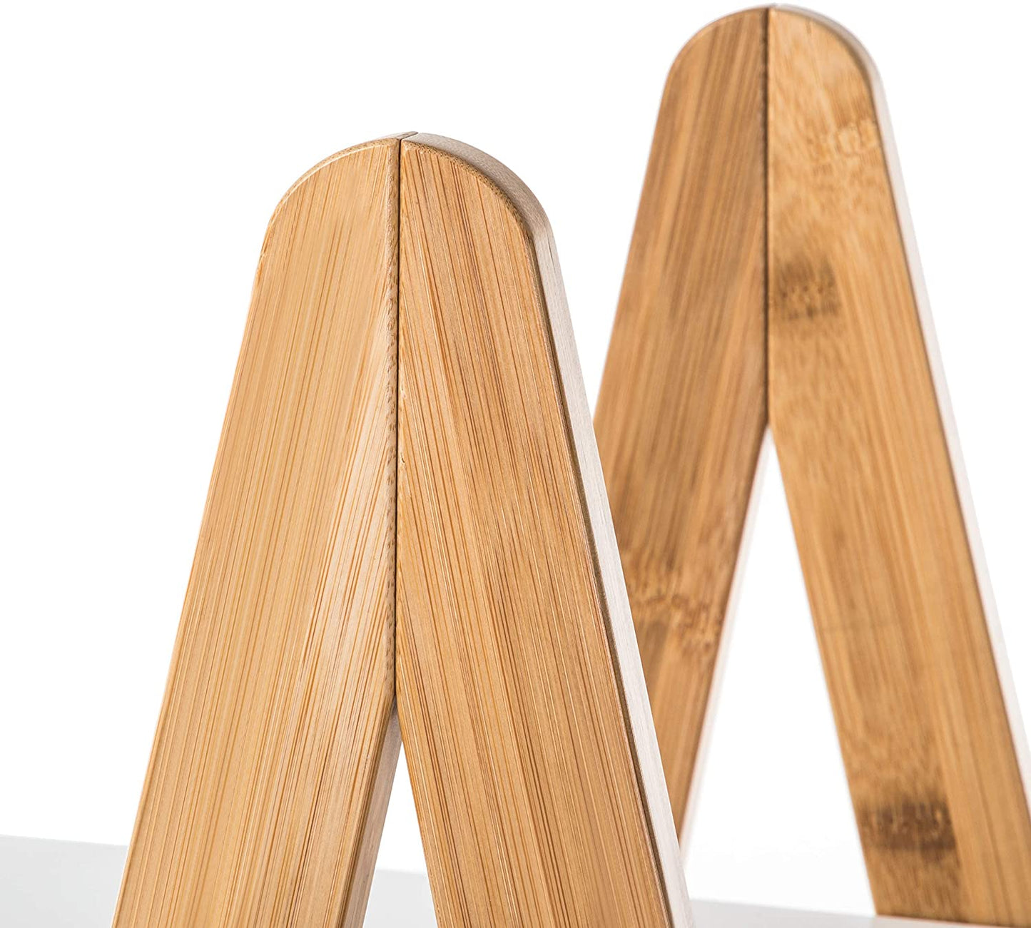 Bookshelf: Natural Bamboo and MDF Shelving, 4-Tier A-Frame Bookcase