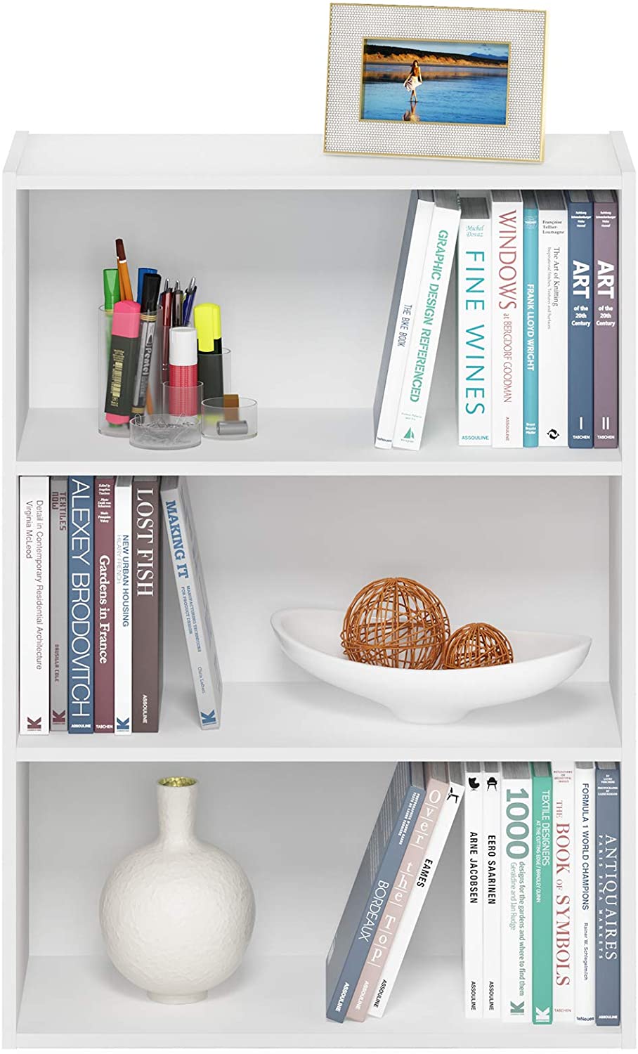 Bookshelf: Plain White 3-Tier Open Shelf Bookcase