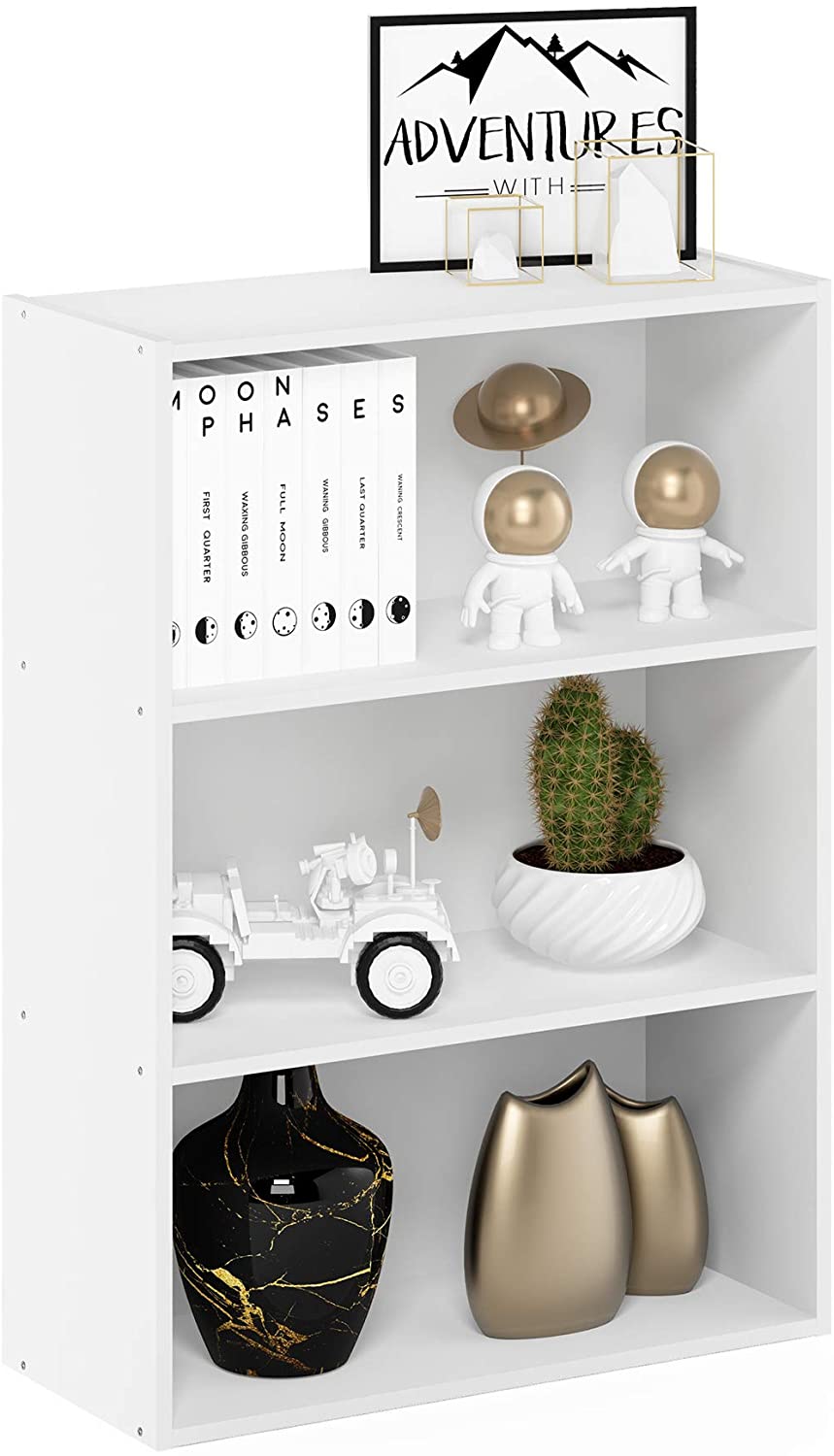 Bookshelf: Plain White 3-Tier Open Shelf Bookcase