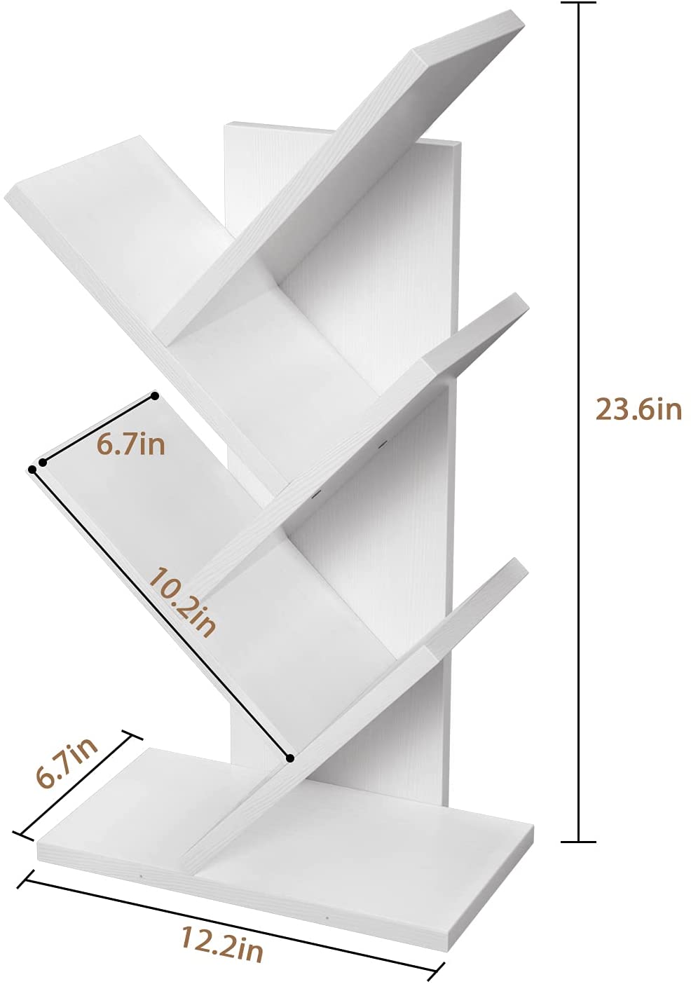 Bookshelf: Tree Bookshelf, 4-Tier Book Storage Organizer Shelves