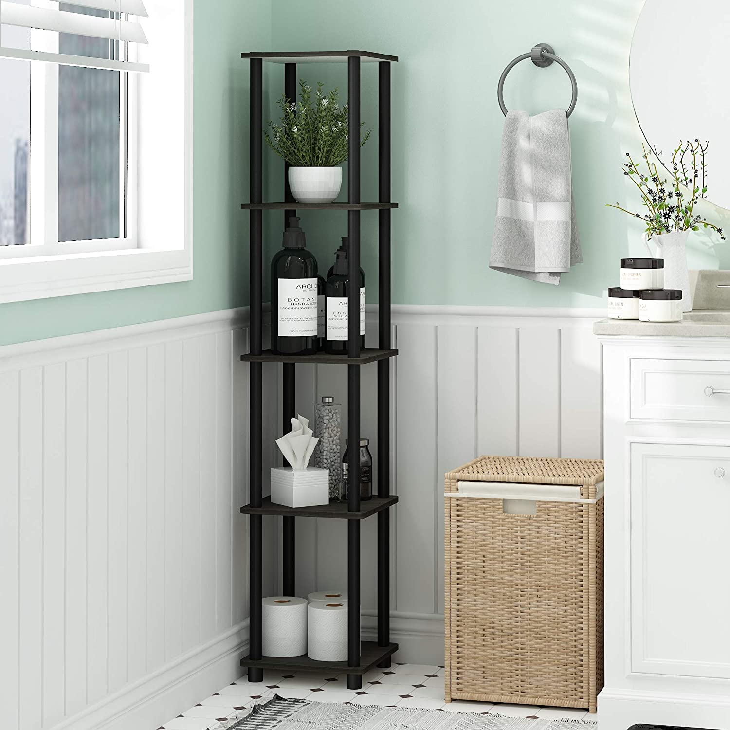 Bookshelf: Turn-N-Tube 5-Tier Corner Square Rack Display Shelf