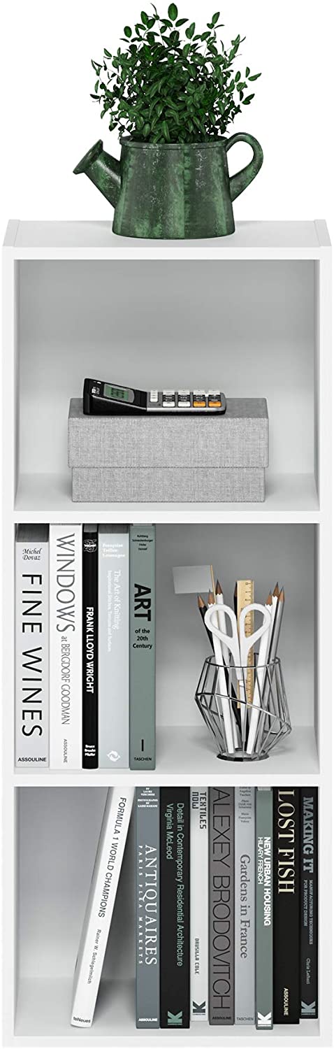 Bookshelf: White 3-Tier Open Shelf Bookcase