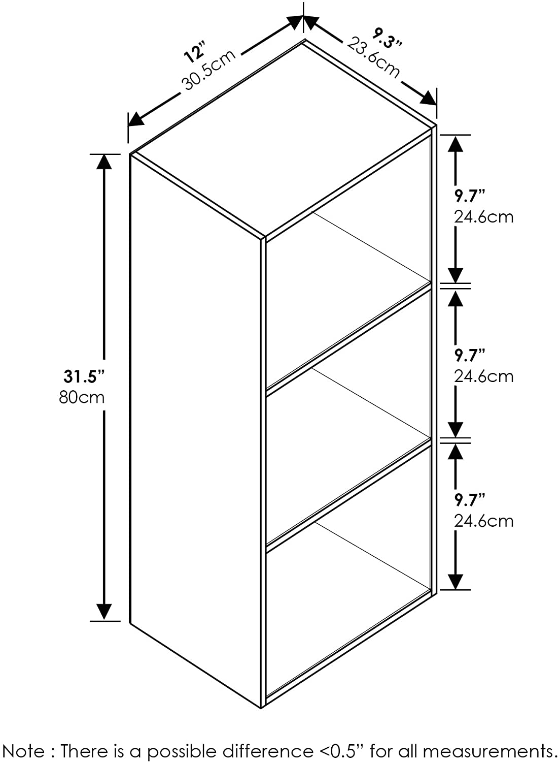 Bookshelf: White 3-Tier Open Shelf Bookcase