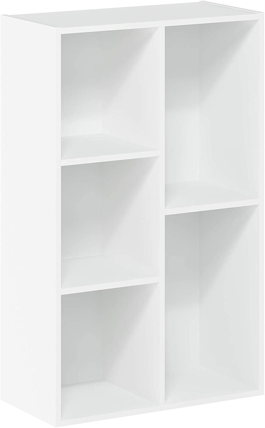 Bookshelf: White 5-Cube Open Shelf