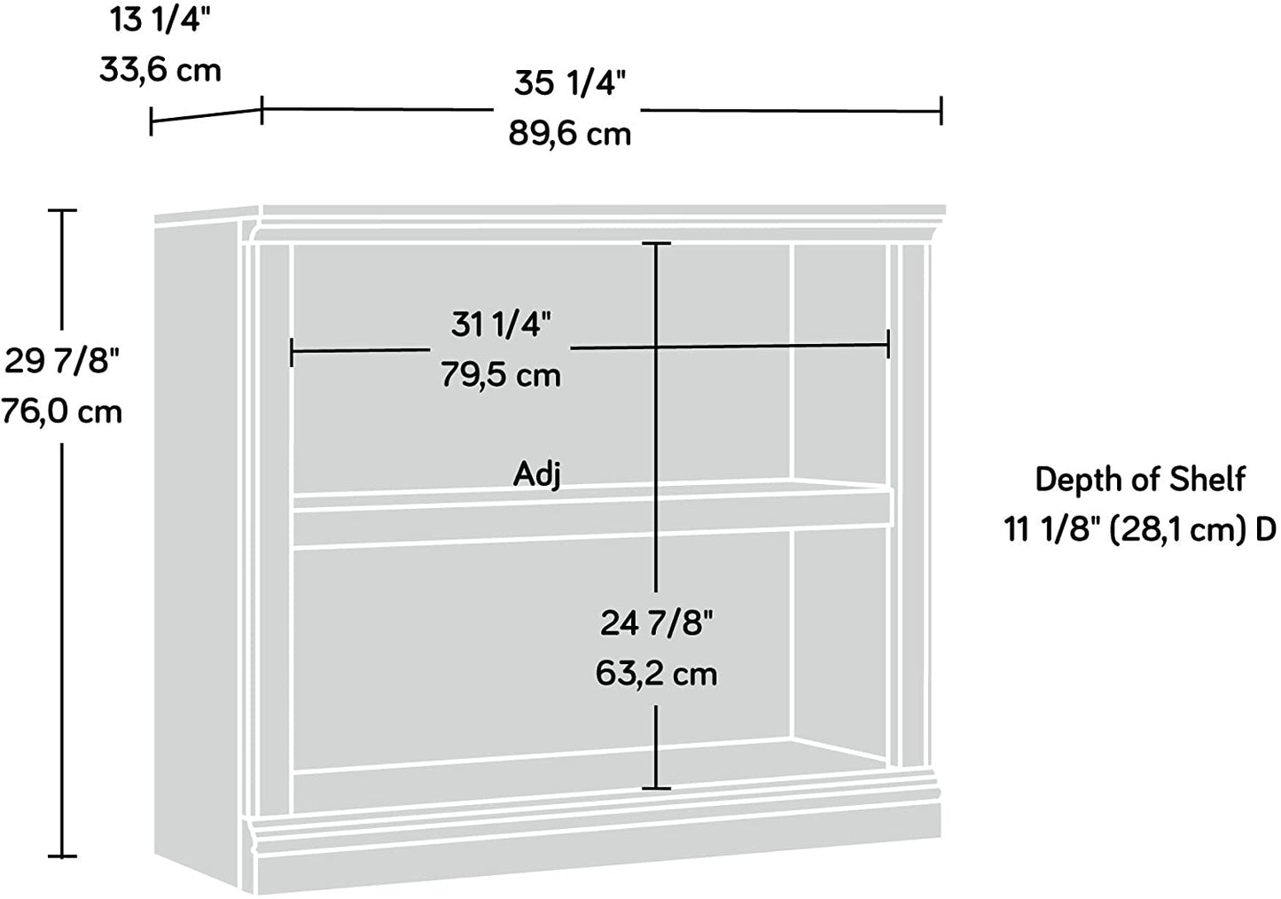 Bookshelf: Wooden 2-Shelf Bookcase