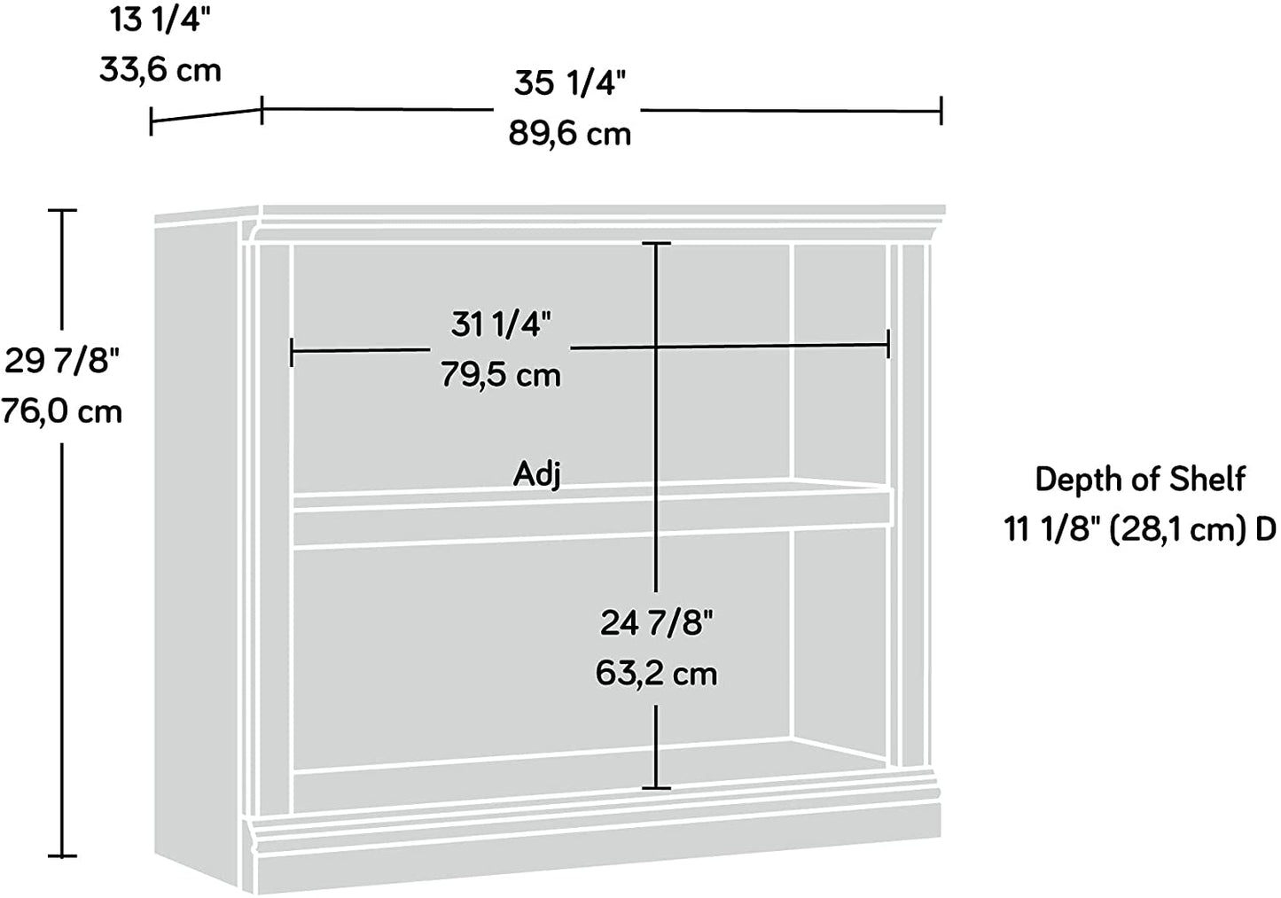 Bookshelf: Wooden 2-Shelf Bookcase