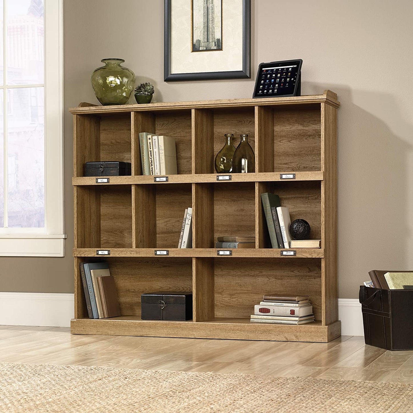 Bookshelf: Wooden Oak Finish Bookcase
