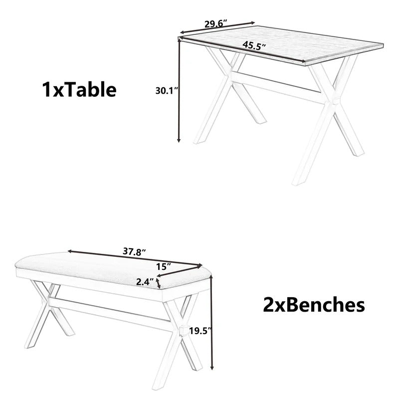 Breakfast Table: 4 Seater Wooden Dining Set