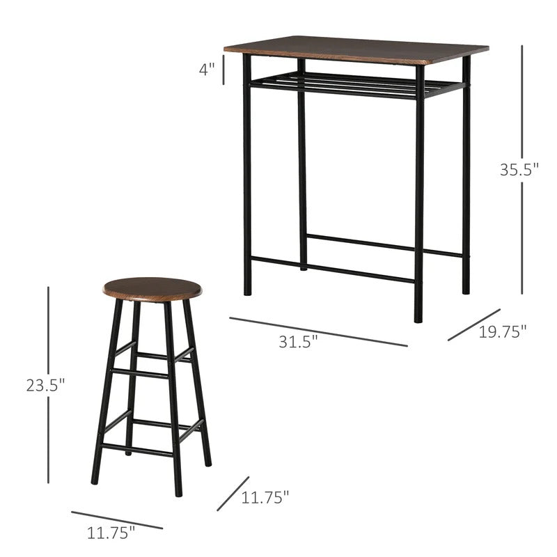 Breakfast Table: Counter Height 2 Seater Dining Set