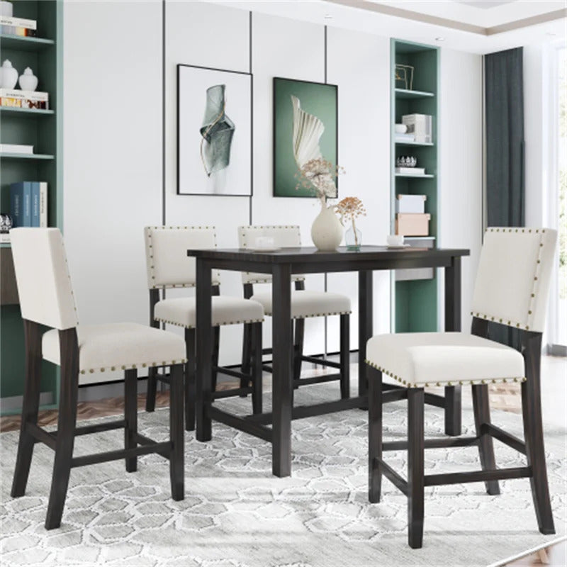 Breakfast Table: Solid Oak Breakfast Nook Dining Set