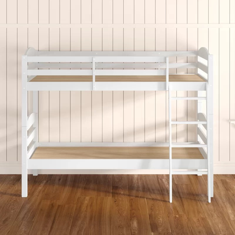 Bunk Bed: White Wooden Bunk Bed