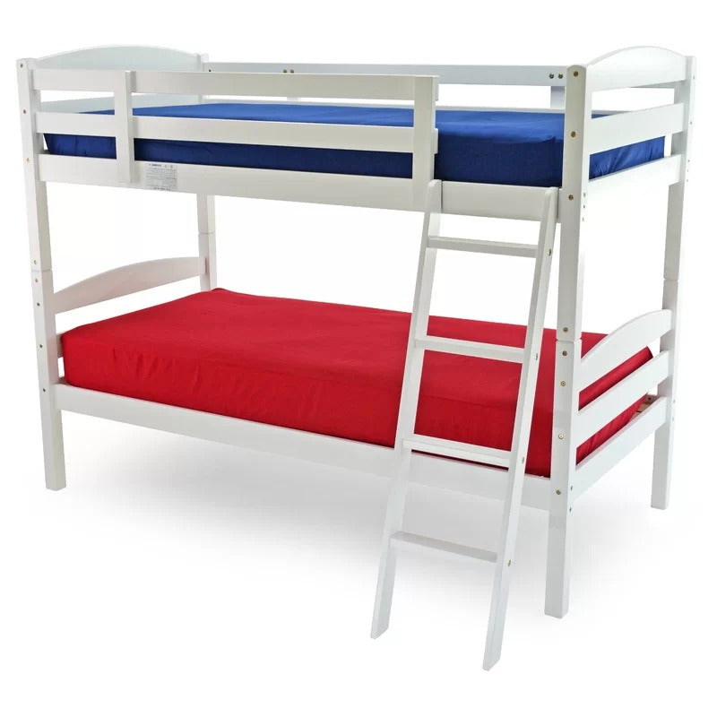 Bunk Bed: White Wooden Bunk Bed