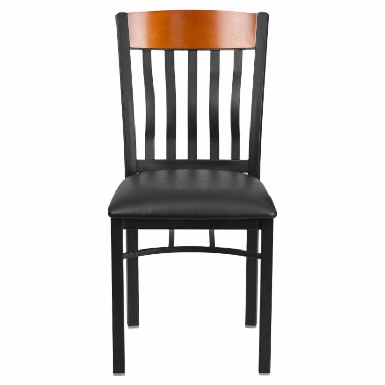 Cafe Chair: 19.5 in. Metal and Wood Restaurant Chair
