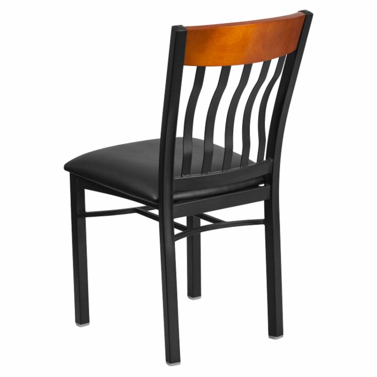 Cafe Chair: 19.5 in. Metal and Wood Restaurant Chair
