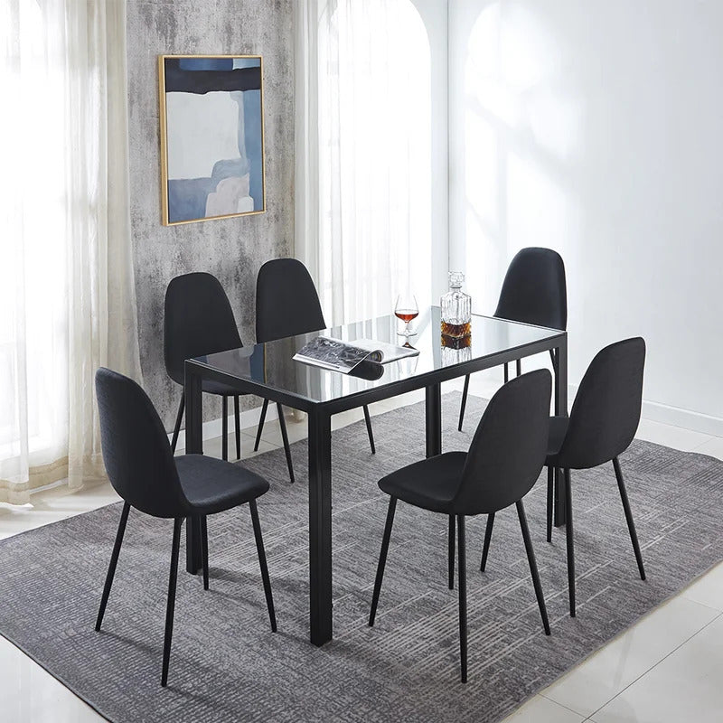 Cafe Chair: Black Upholstered Side Restaurant Chair