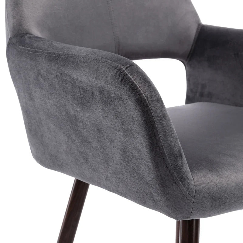 Cafe Chair: Black Velvet Arm Chair, Restaurant Chair (Set of 2)