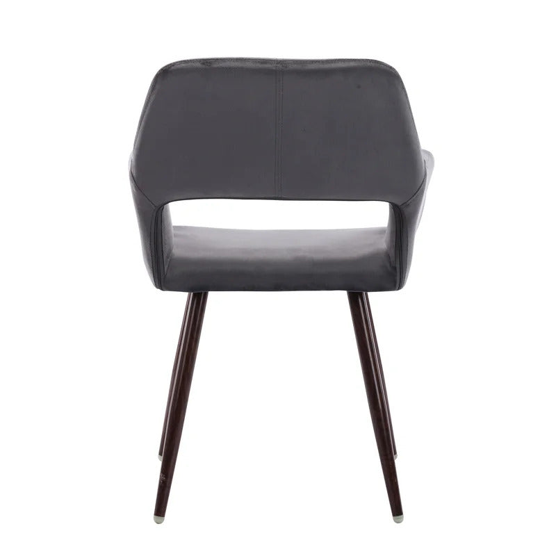Cafe Chair: Black Velvet Arm Chair, Restaurant Chair (Set of 2)