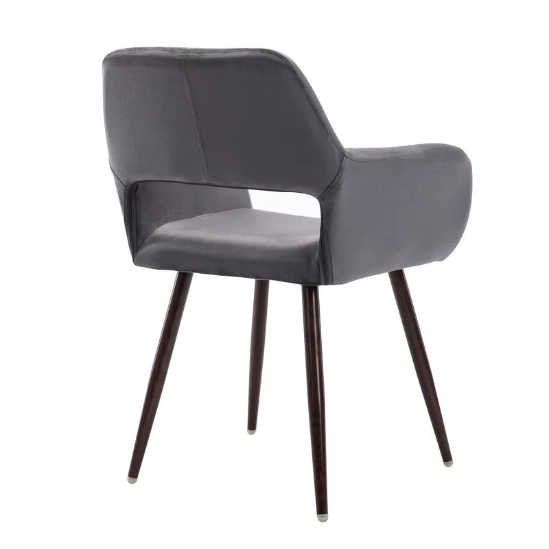 Cafe Chair: Black Velvet Arm Chair, Restaurant Chair (Set of 2)