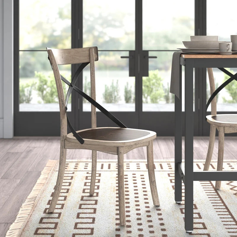 Cafe Chair: Cross Back Side Restaurant Chair (Set of 2)