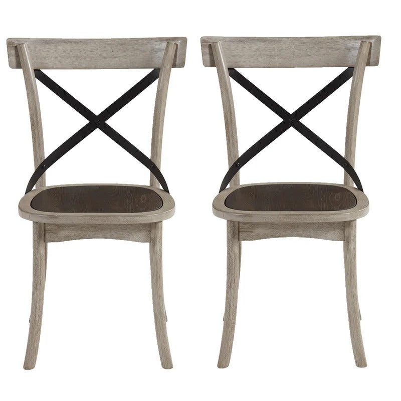 Cafe Chair: Cross Back Side Restaurant Chair (Set of 2)