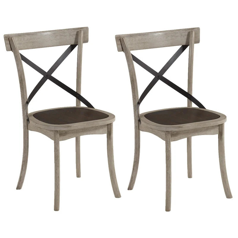 Cafe Chair: Cross Back Side Restaurant Chair (Set of 2)