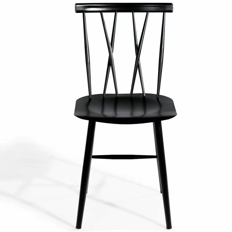 Cafe Chair: Metal Slat Back Restaurant Chair (Set of 2)