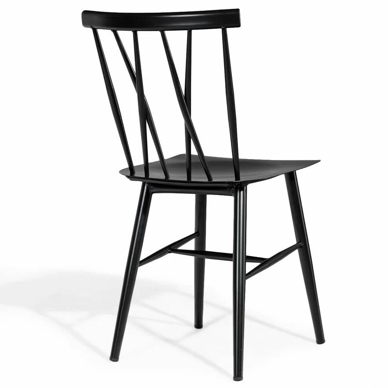 Cafe Chair: Metal Slat Back Restaurant Chair (Set of 2)