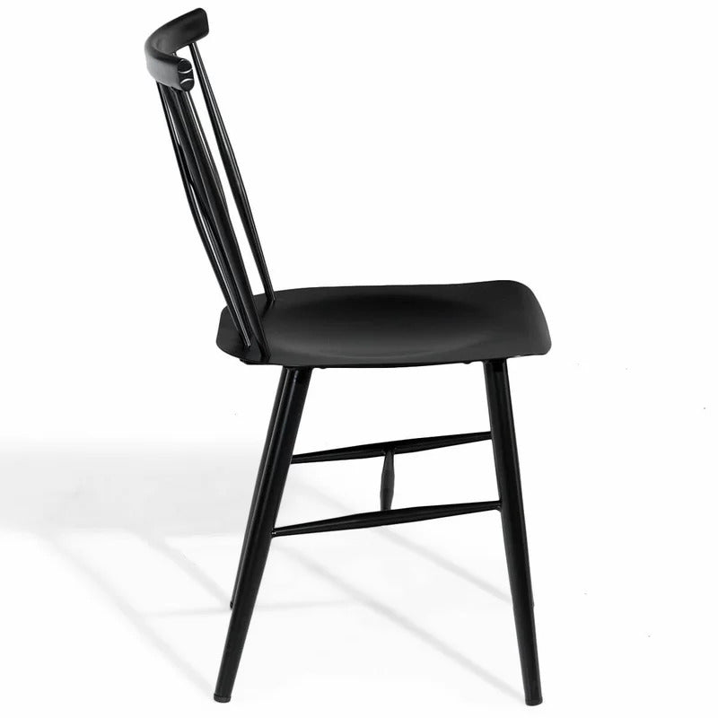Cafe Chair: Metal Slat Back Restaurant Chair (Set of 2)