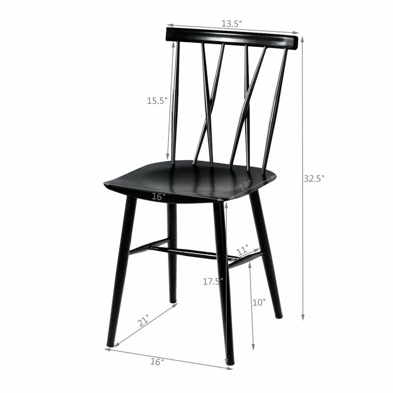 Cafe Chair: Metal Slat Back Restaurant Chair (Set of 2)