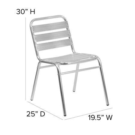 Cafe Chair: Slat Back Armless Restaurant Chair