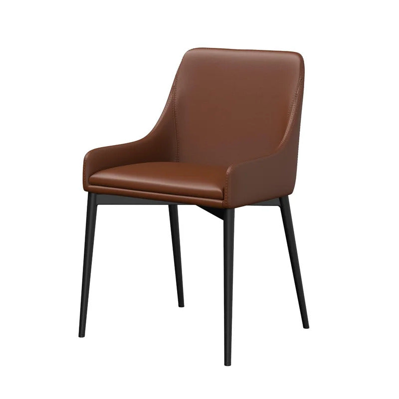 Cafe Chair: Upholstered Parsons Chair in Chocolate (Set of 2)