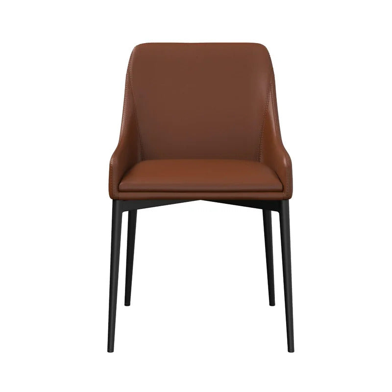 Cafe Chair: Upholstered Parsons Chair in Chocolate (Set of 2)