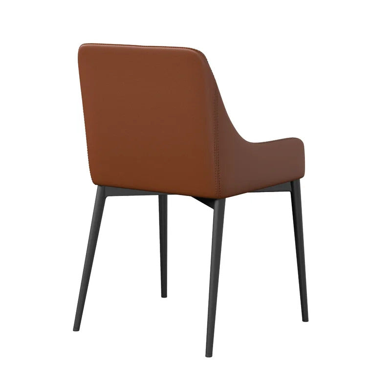 Cafe Chair: Upholstered Parsons Chair in Chocolate (Set of 2)