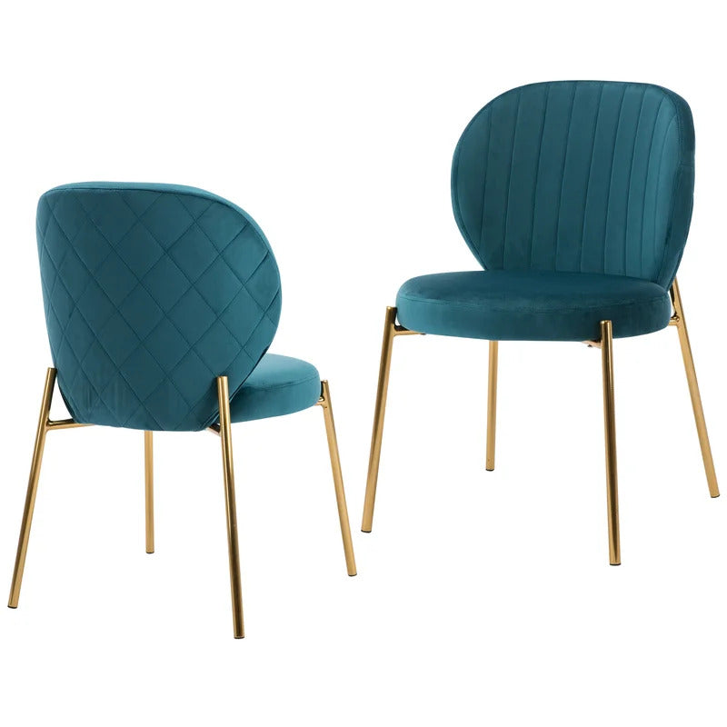 Cafe Chair: Velvet Upholstered Side, Restaurant Chair (Set of 2)