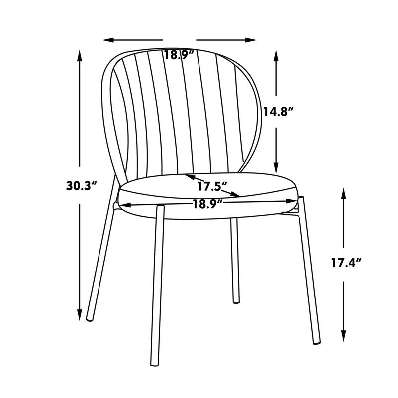 Cafe Chair: Velvet Upholstered Side, Restaurant Chair (Set of 2)