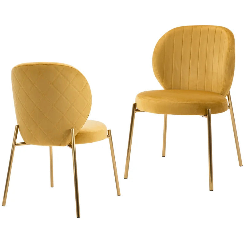 Cafe Chair: Velvet Upholstered Side, Restaurant Chair (Set of 2)