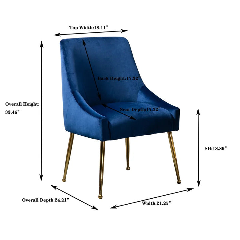 Cafe Chair: Velvet Wingback Restaurant Chair (Set of 2)
