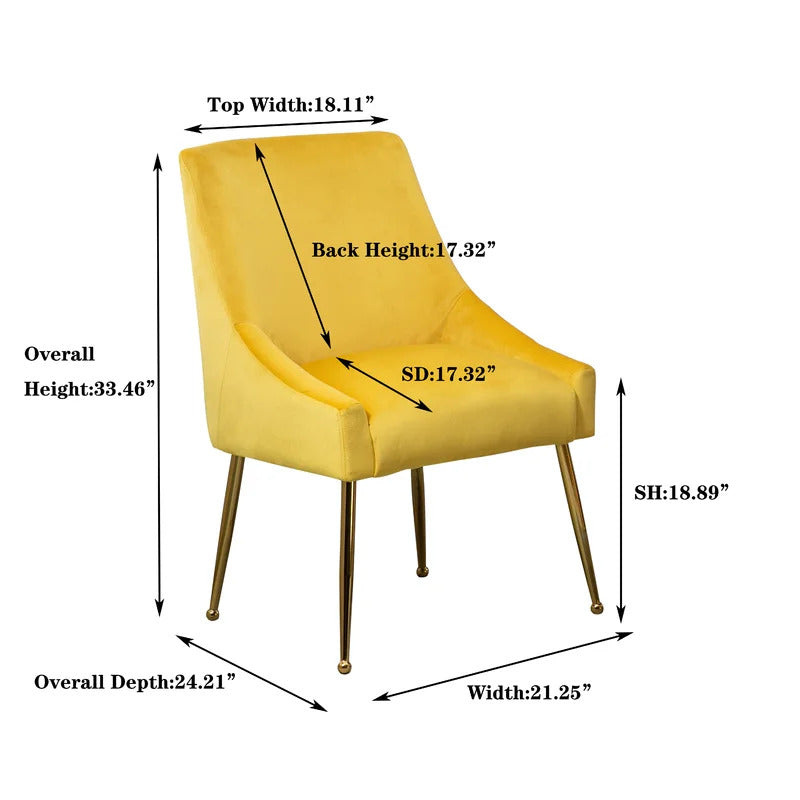 Cafe Chair: Velvet Wingback Restaurant Chair (Set of 2)
