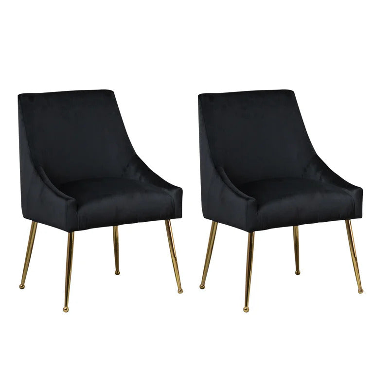 Cafe Chair: Velvet Wingback Restaurant Chair (Set of 2)