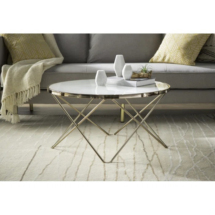 Center Table: 34" Cross Legs Coffee Table