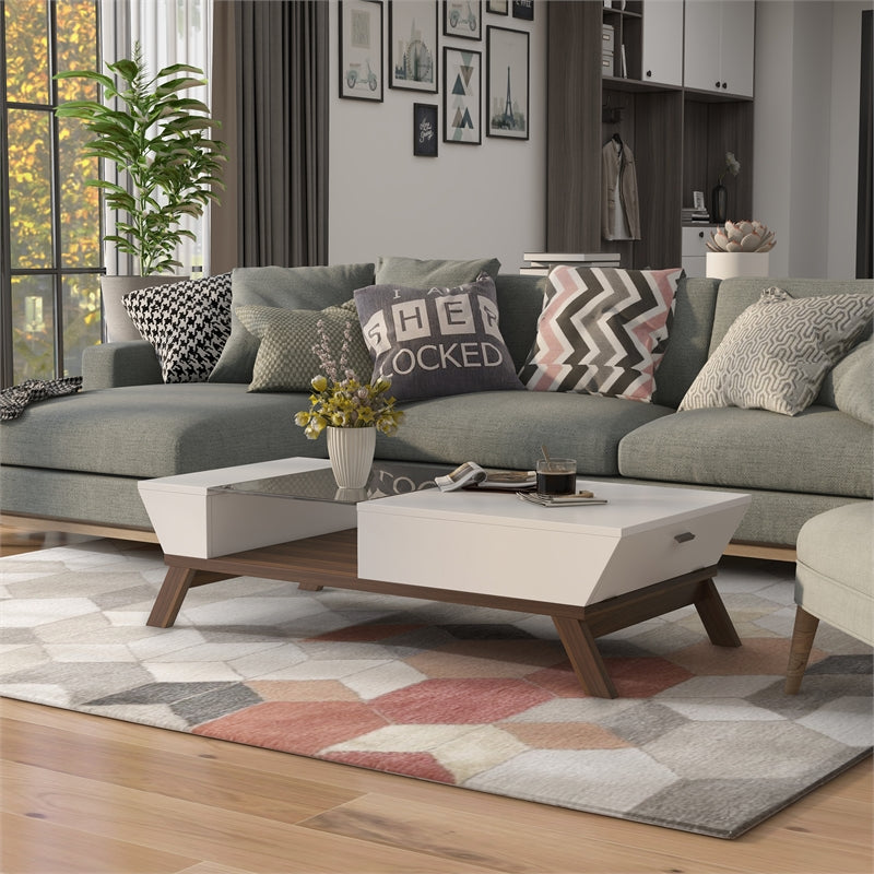 Center Table: 4 Legs Coffee Table with Storage