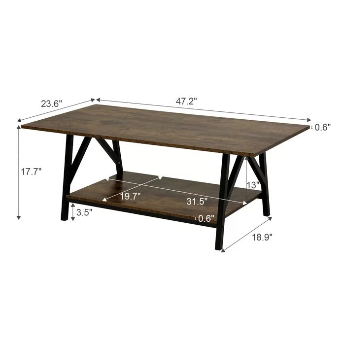 Center Table: 4 Legs Coffee Table with Storage