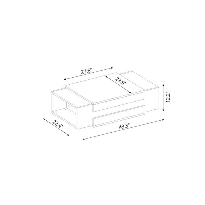 Center Table: Floor Shelf Coffee Table with Storage