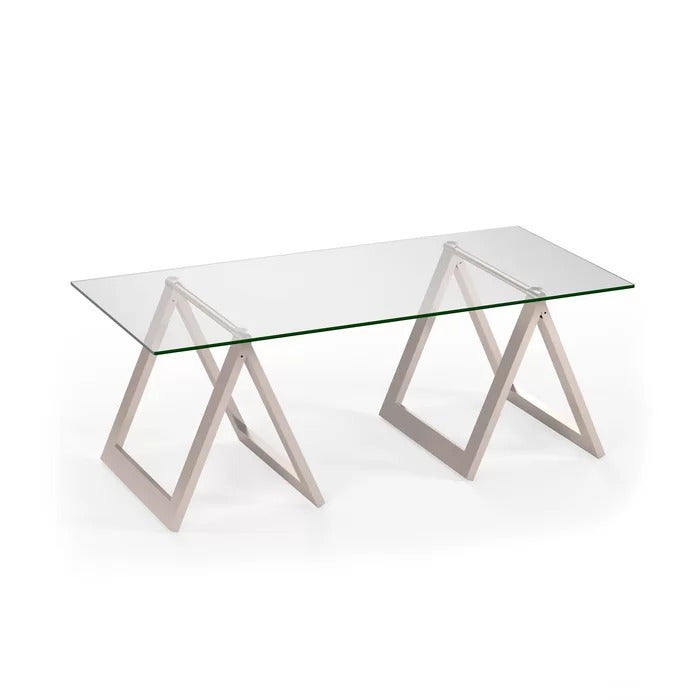 Center Table: Glass Top Coffee Table