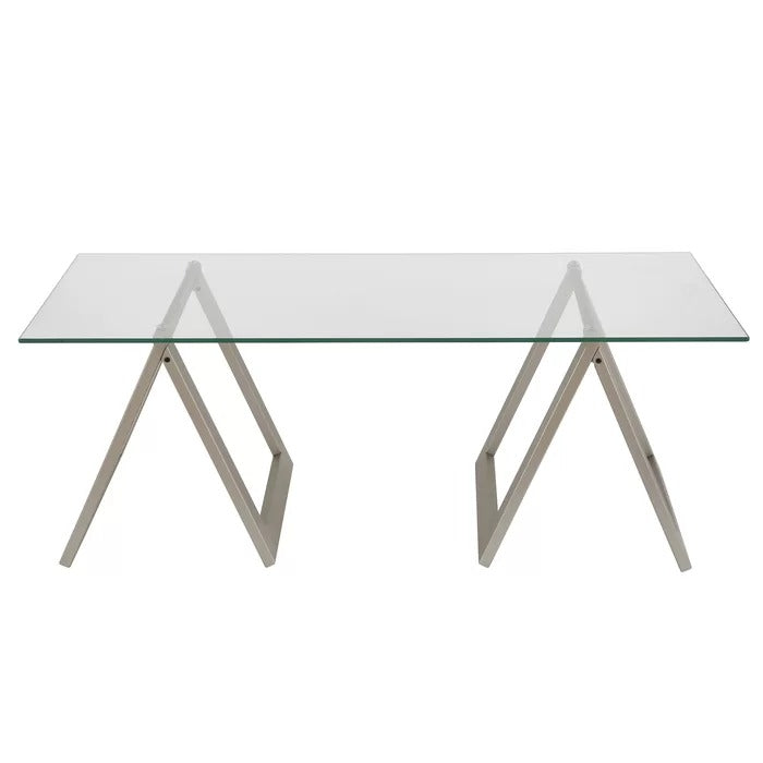 Center Table: Glass Top Coffee Table