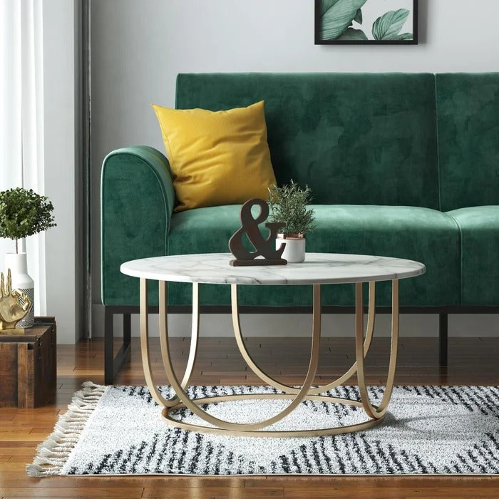 Center Table: Marble Top Frame Coffee Table